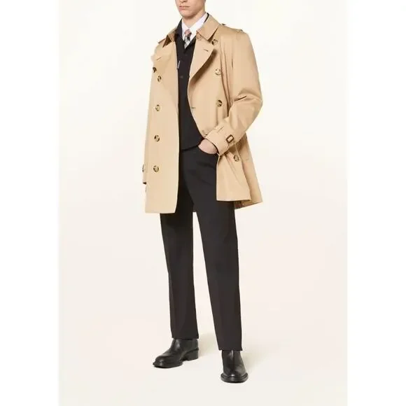 Burberry Burberrys' Trench Coat Kensington Nova Made in England sz 46R VTG Tan - Picture 4 of 16